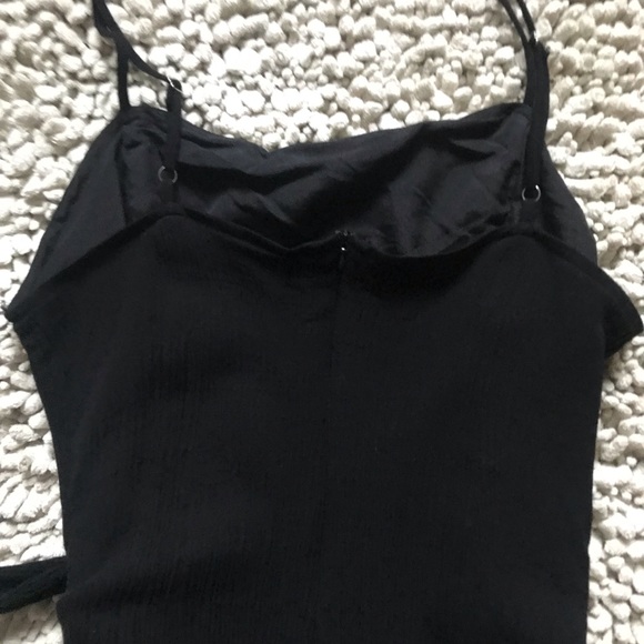 Forever 21 Black Sundress with Faux Wrap Skirt Adjusting Straps Size Large - Picture 8 of 9